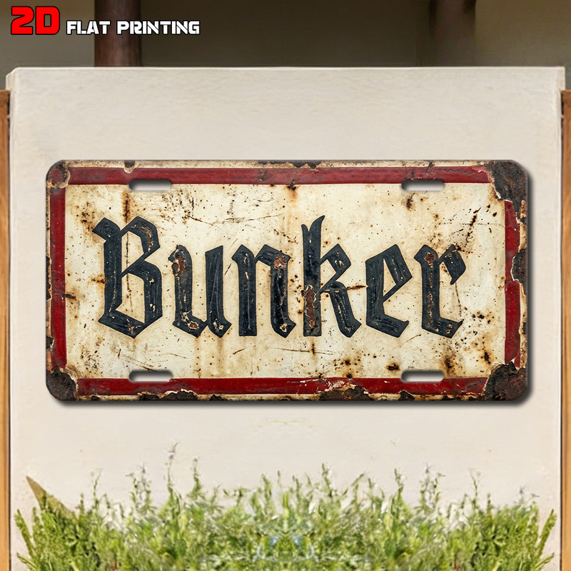 Home Security Yard Sign - Bunker Fun Retro Tabelası, Tatil Dekorasyonu,