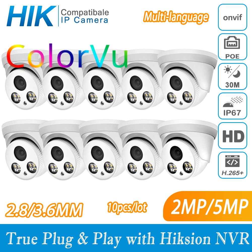 Home Security Hikvision - Hikvision uyumlu ColorVu 5MP Dome POE