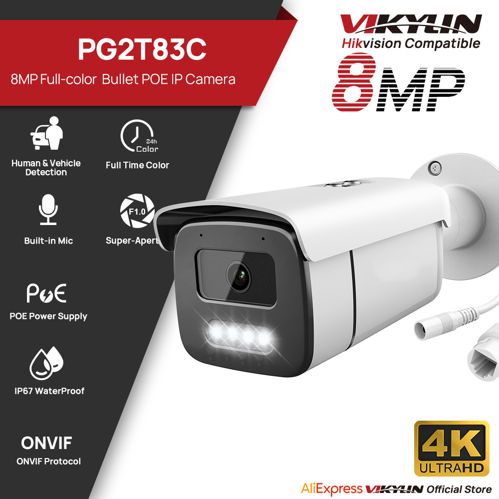 Home Security Lights Outdoors - Vikylin 8MP Tam Renkli Gece Görüşlü