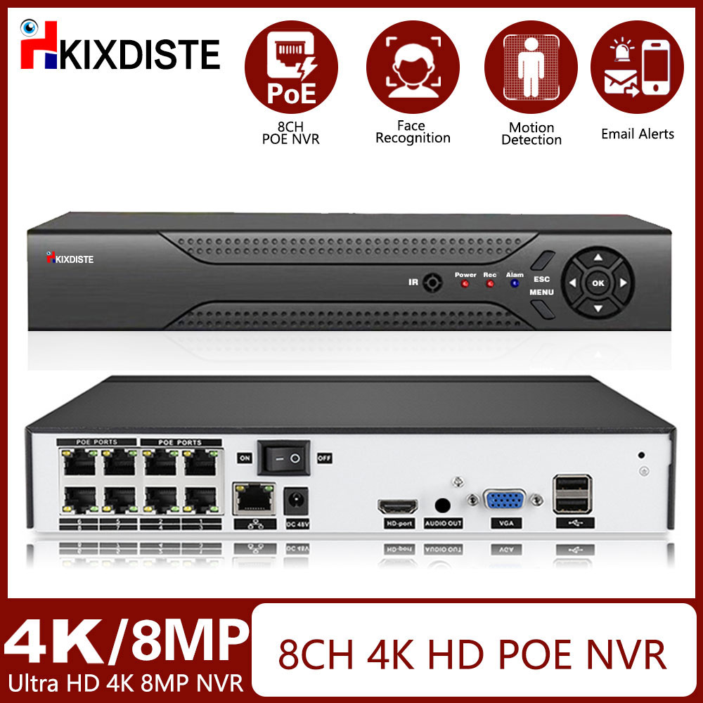 8CH 4K 8MP PoE NVR Video kayde - Home Security Video Recording Systems incelemesi ve fiyatı