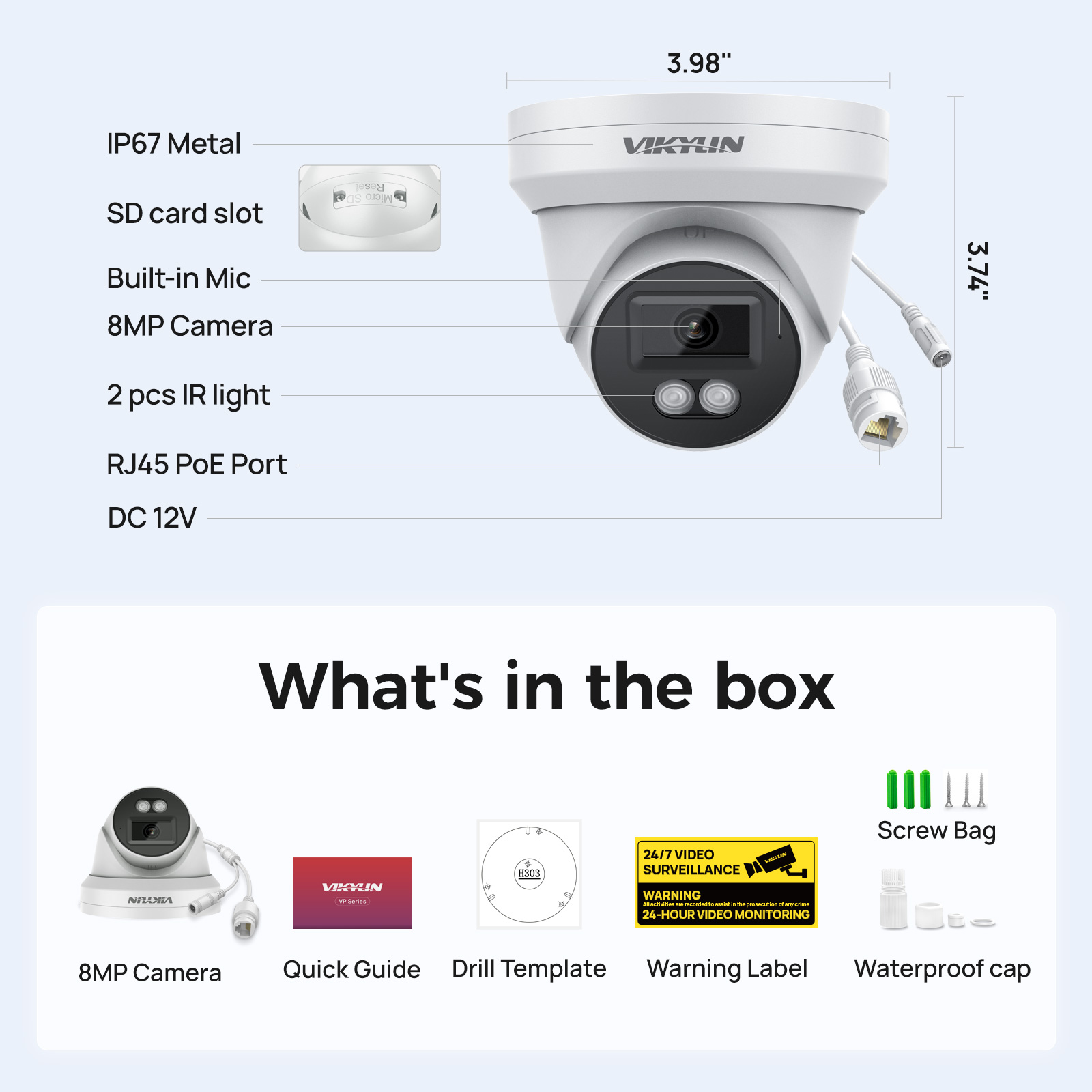 VIKYLIN 8MP HD IP Güvenlik Kam - Home Security Lights Outdoors incelemesi ve fiyatı